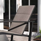 Ensemble de jardin Emma and Oliver 3 pièces avec fauteuils à bascule d’extérieur en matériau Flex Comfort et table à plateau en verre à structure métallique