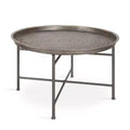 Kate and Laurel Mahdavi Round Metal Coffee Table, 25.5x25.5x15.5, Dark Silver