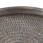 Kate and Laurel Mahdavi Round Metal Coffee Table, 25.5x25.5x15.5, Dark Silver