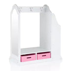 Coiffeuse de déguisement pour enfants Guidecraft, blanche : organiseur de vêtements, armoire et portant de déguisement avec miroirs et bacs de rangement