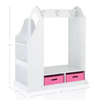 Coiffeuse de déguisement pour enfants Guidecraft, blanche : organiseur de vêtements, armoire et portant de déguisement avec miroirs et bacs de rangement