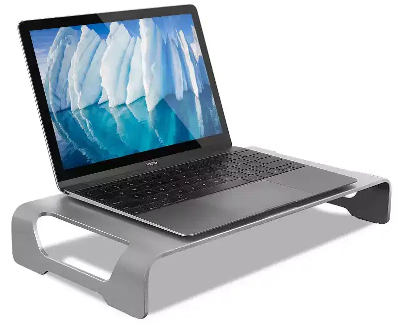 Support de moniteur en aluminium Mount-It! pour iMac - support de moniteur en métal et organisateur de bureau avec rangement pour clavier - rehausseur de moniteur universel pour PC et ordinateur portable