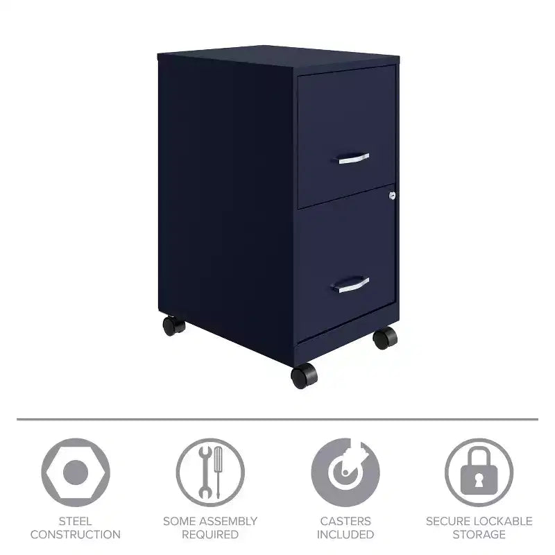 Classeur vertical mobile Space Solutions, format lettre, 18 de profondeur, 2 tiroirs