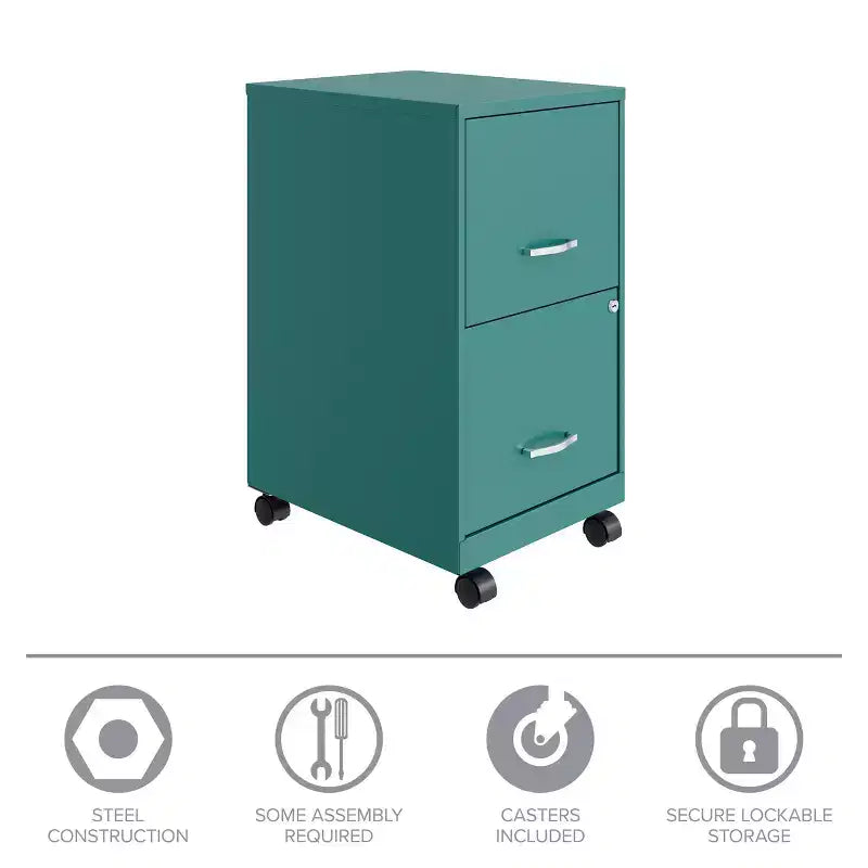 Classeur vertical mobile Space Solutions, format lettre, 18 de profondeur, 2 tiroirs