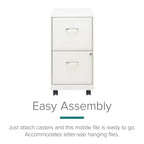 Classeur vertical mobile Space Solutions, format lettre, 18 de profondeur, 2 tiroirs