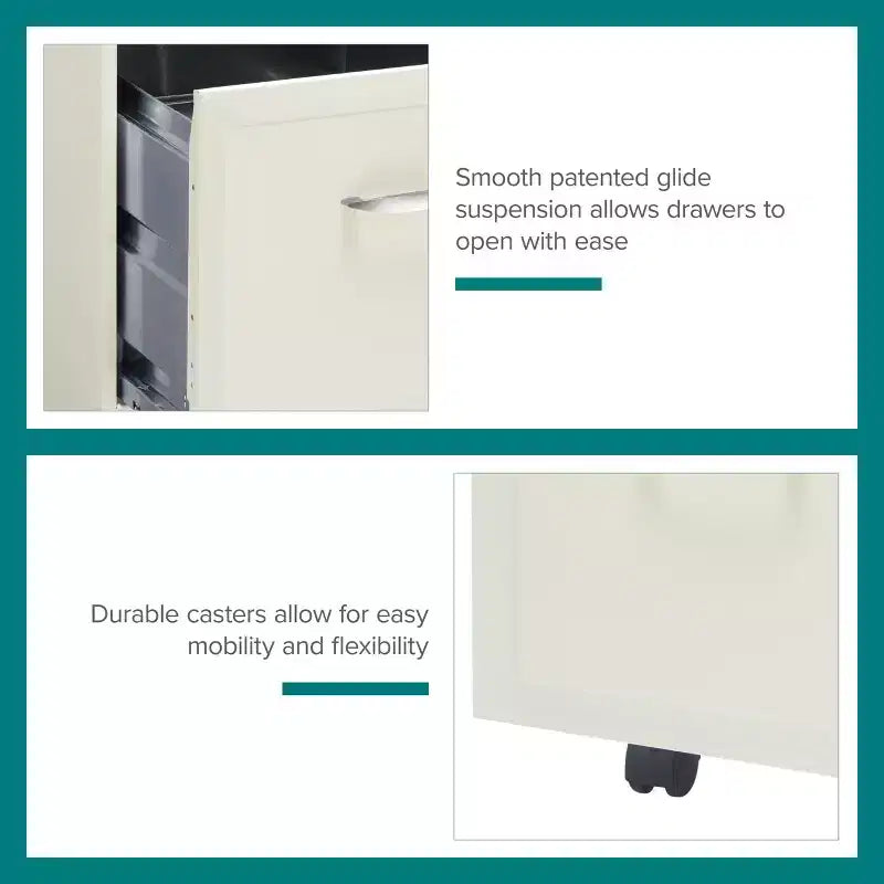 Classeur vertical mobile Space Solutions, format lettre, 18 de profondeur, 2 tiroirs