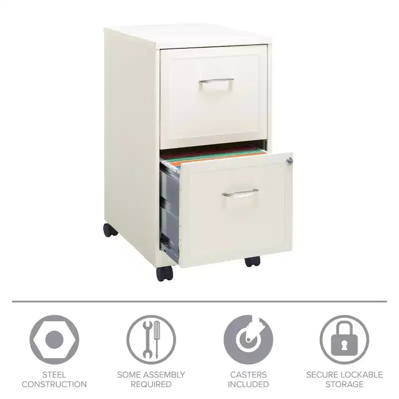 Classeur vertical mobile Space Solutions, format lettre, 18 de profondeur, 2 tiroirs