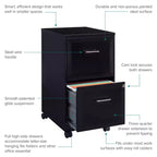 Classeur vertical mobile Space Solutions, format lettre, 18 de profondeur, 2 tiroirs
