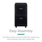 Classeur vertical mobile Space Solutions, format lettre, 18 de profondeur, 2 tiroirs