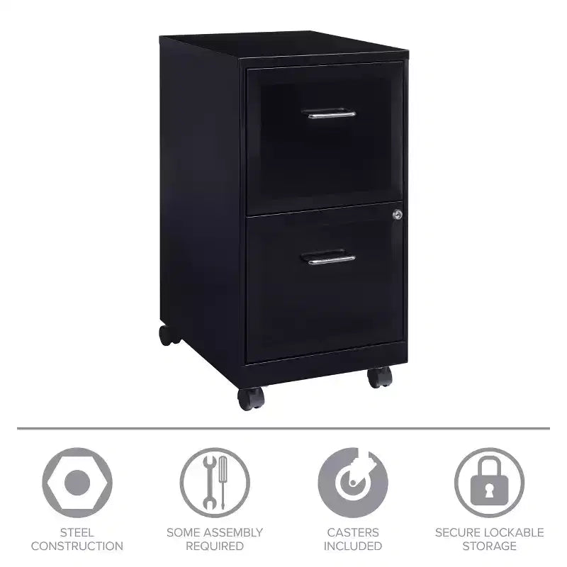 Classeur vertical mobile Space Solutions, format lettre, 18 de profondeur, 2 tiroirs