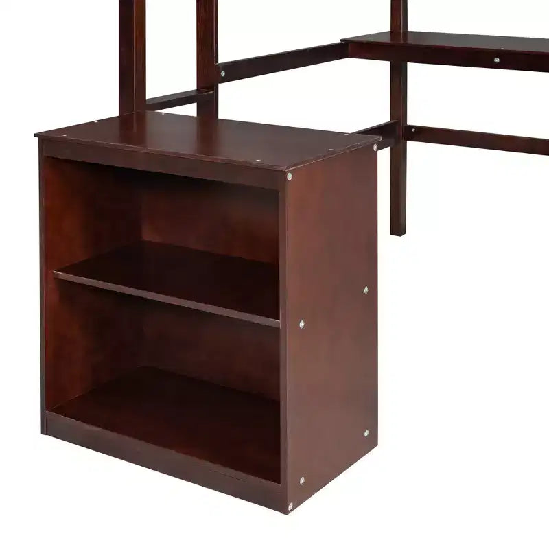 Letto a soppalco in legno con scrivania, piano per scrivere e mobiletto con 2 cassetti - ModernLuxe