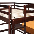 Letto a soppalco in legno con scrivania, piano per scrivere e mobiletto con 2 cassetti - ModernLuxe