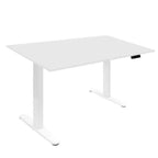 Mount-It! Height Adjustable Hand Crank Sit-Stand Desk Frame with Extra-Wide Tabletop | White