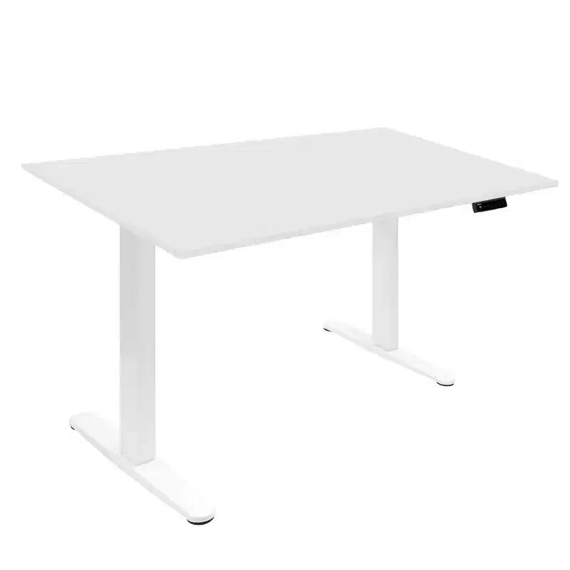 Mount-It! Height Adjustable Hand Crank Sit-Stand Desk Frame with Extra-Wide Tabletop | White