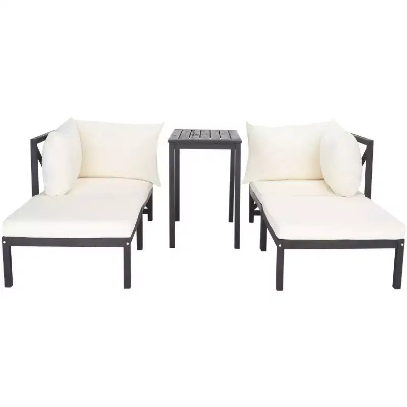 Ronson 5 Piece Sectional Set - Indoor/Outdoor - PAT6762 - Dark Slate Gray/Beige - Safavieh