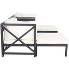 Ensemble modulaire Ronson, 5 pièces – intérieur/extérieur – PAT6762 – gris ardoise foncé/beige – Safavieh