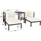 Ensemble modulaire Ronson, 5 pièces – intérieur/extérieur – PAT6762 – gris ardoise foncé/beige – Safavieh