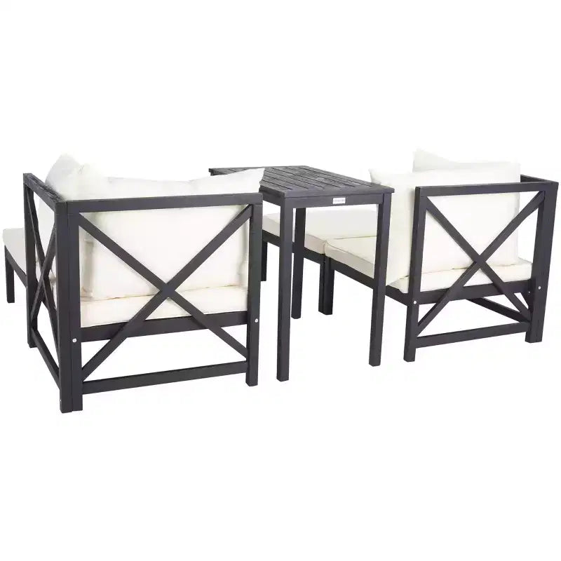 Ensemble modulaire Ronson, 5 pièces – intérieur/extérieur – PAT6762 – gris ardoise foncé/beige – Safavieh