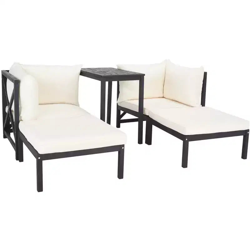 Ensemble modulaire Ronson, 5 pièces – intérieur/extérieur – PAT6762 – gris ardoise foncé/beige – Safavieh