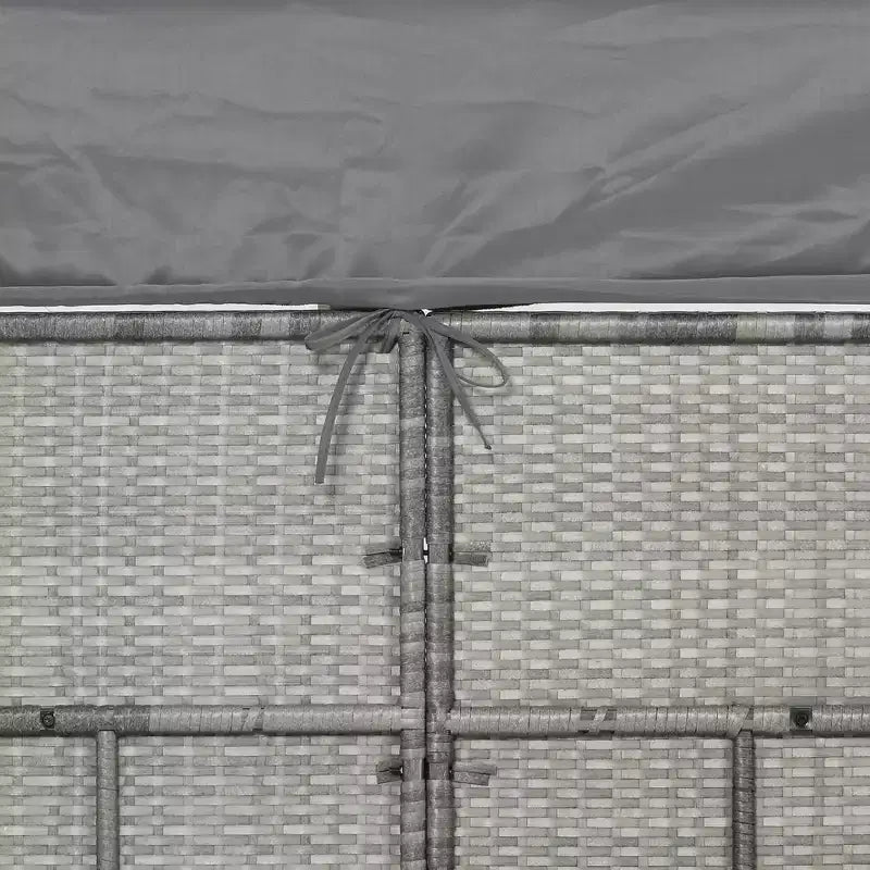 Conjunto de sofá de ratán ajustable de 4 piezas para exteriores Outsunny, conjunto de muebles de mimbre para patio con mesa de centro de altura ajustable y cojines