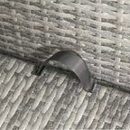 Conjunto de sofá de ratán ajustable de 4 piezas para exteriores Outsunny, conjunto de muebles de mimbre para patio con mesa de centro de altura ajustable y cojines