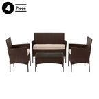 Conjunto de muebles de ratán para patio exterior de 4 piezas Pure Garden