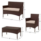 Conjunto de muebles de ratán para patio exterior de 4 piezas Pure Garden