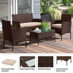 Conjunto de muebles de ratán para patio exterior de 4 piezas Pure Garden