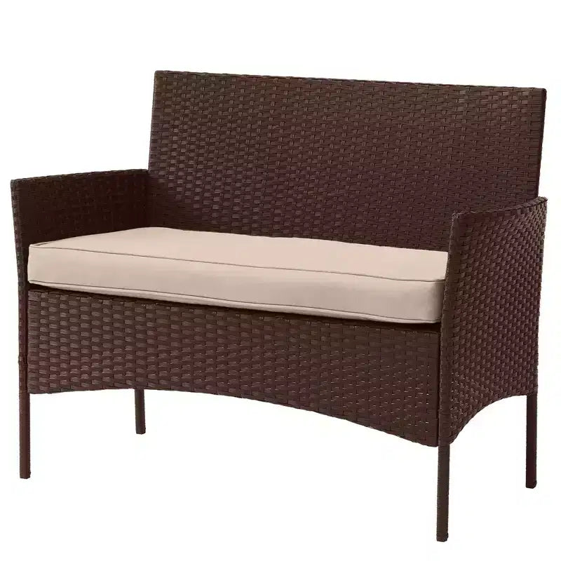 Conjunto de muebles de ratán para patio exterior de 4 piezas Pure Garden
