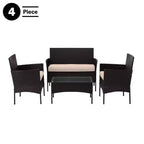 Conjunto de muebles de ratán para patio exterior de 4 piezas Pure Garden