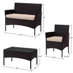 Conjunto de muebles de ratán para patio exterior de 4 piezas Pure Garden