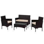 Pure Garden 4pc Outdoor Patio Rattan Furniture Set