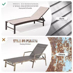 Set Crestlive Products da 3 pezzi con sedie chaise longue da patio per esterno con struttura in metallo e tavolino laterale