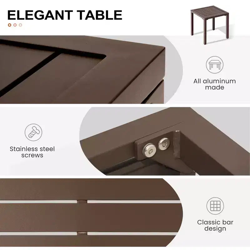 Set Crestlive Products da 3 pezzi con sedie chaise longue da patio per esterno con struttura in metallo e tavolino laterale