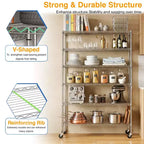 6-Tier Commercial Wire Shelving Unit with Wheels and Leveling Feet