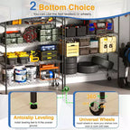 6-Tier Commercial Wire Shelving Unit with Wheels and Leveling Feet