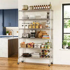 6-Tier Commercial Wire Shelving Unit with Wheels and Leveling Feet