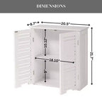 Wall Mounted Bathroom Medicine Cabinet with Two Louvered Doors – 20.5 x 21.7 x 8.7 in, MDF with Interior Shelf