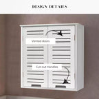 Wall Mounted Bathroom Medicine Cabinet with Two Louvered Doors – 20.5 x 21.7 x 8.7 in, MDF with Interior Shelf