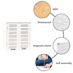 Wall Mounted Bathroom Medicine Cabinet with Two Louvered Doors – 20.5 x 21.7 x 8.7 in, MDF with Interior Shelf