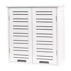 Wall Mounted Bathroom Medicine Cabinet with Two Louvered Doors – 20.5 x 21.7 x 8.7 in, MDF with Interior Shelf