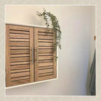 Wall Mounted Bathroom Medicine Cabinet with Two Louvered Doors – 20.5 x 21.7 x 8.7 in, MDF with Interior Shelf