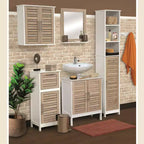 Wall Mounted Bathroom Medicine Cabinet with Two Louvered Doors – 20.5 x 21.7 x 8.7 in, MDF with Interior Shelf
