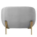 Modern Velvet Accent Chair - Single-Seater Sofa with Gold Iron Legs and Contoured Backrest