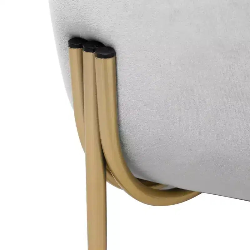 Modern Velvet Accent Chair - Single-Seater Sofa with Gold Iron Legs and Contoured Backrest