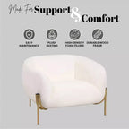 Modern Velvet Accent Chair - Single-Seater Sofa with Gold Iron Legs and Contoured Backrest