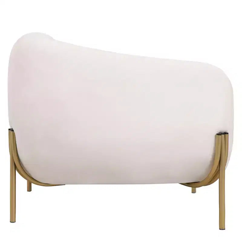 Modern Velvet Accent Chair - Single-Seater Sofa with Gold Iron Legs and Contoured Backrest