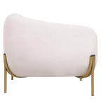 Modern Velvet Accent Chair - Single-Seater Sofa with Gold Iron Legs and Contoured Backrest
