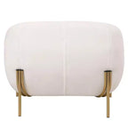 Modern Velvet Accent Chair - Single-Seater Sofa with Gold Iron Legs and Contoured Backrest
