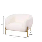 Modern Velvet Accent Chair - Single-Seater Sofa with Gold Iron Legs and Contoured Backrest